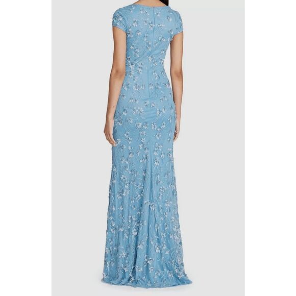 THEIA Bree Beaded Sweetheart Gown In Blue Size US0 $1095 - Picture 2 of 10